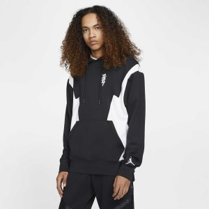 Men's Nike Air Jordan Dri-FIT Zion Hoodie Black / White / White | PHYGETX-37