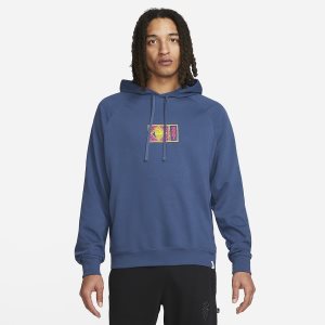 Men's Nike Air Jordan Dri-FIT x Zion Hoodie Navy | RVKBXJC-95