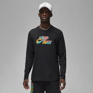 Men's Nike Air Jordan Flight MVP Long Sleeve Black | NCILBAU-90