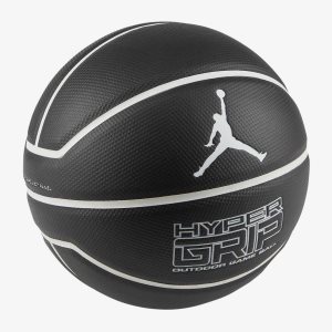 Men's Nike Air Jordan Hyper Grip 4P Basketball Shoes Black / White | ESPRUAW-09