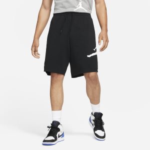 Men's Nike Air Jordan Jumpman Logo Shorts Black / White | MGQBSYR-93