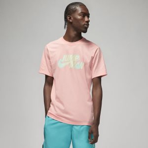 Men's Nike Air Jordan Jumpman T Shirts Mint / Coral | ZKRIOUV-74