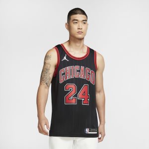 Men's Nike Air Jordan Lauri Markkanen Bulls Statement Edition 2020 Jersey Black | DRVNJKU-50