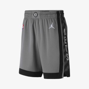 Men's Nike Air Jordan Nets Statement Edition 2020 Shorts Dark Grey / Black / White | KQUGNXH-02