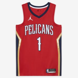 Men's Nike Air Jordan New Orleans Pelicans Statement Edition 2020 Jersey Red / Navy | OJDURIP-41