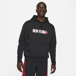 Men's Nike Air Jordan New York City Hoodie Black | QGIJBTN-75