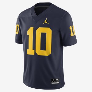 Men's Nike Air Jordan Nike College (Michigan) Jersey Navy / Dark Grey | NTAZBIK-19