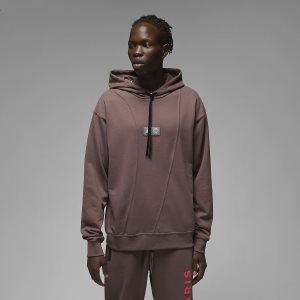 Men's Nike Air Jordan Paris Saint-Germain Hoodie Purple / Light Red | EIQUXOF-14