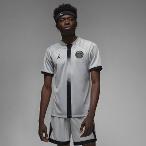 Men's Nike Air Jordan Paris Saint-Germain 2022/23 Stadium Away Jersey Light Grey / Black / Black | SYJHVME-35