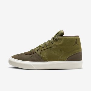 Men's Nike Air Jordan Series Mid Lifestyle Shoes White / Light Olive | AHLXWBG-96