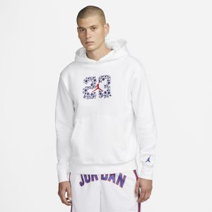 Men's Nike Air Jordan Sport DNA Hoodie White | XMFAERU-94
