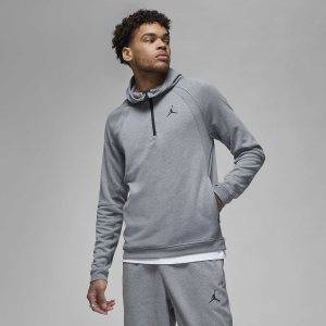 Men's Nike Air Jordan Sport Hoodie Dark Grey / Black / Black | SARZOUH-81