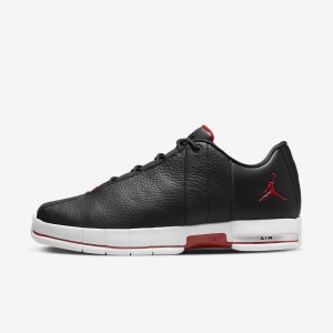 Men's Nike Air Jordan Team Elite 2 Low Lifestyle Shoes Black / White / Red | USGALPQ-05