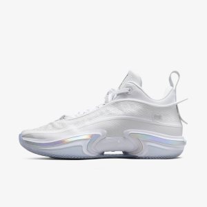Men's Nike Air Jordan XXXVI Low Basketball Shoes White / Metal Silver | CBEJQKS-31