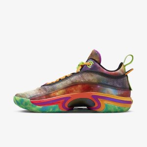 Men's Nike Air Jordan XXXVI Low PE Basketball Shoes Black / Green / Purple | GMNVSTC-51