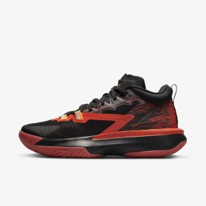 Men's Nike Air Jordan Zion 1 SP Basketball Shoes Black / Red / Orange | IXJSROF-68