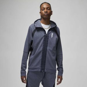 Men's Nike Air Jordan Zion Hoodie Navy | NPWTXJV-96