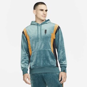 Men's Nike Air Jordan Zion Tops Dark Turquoise Green / Deep Yellow / Black / Black | DFRAHJK-89