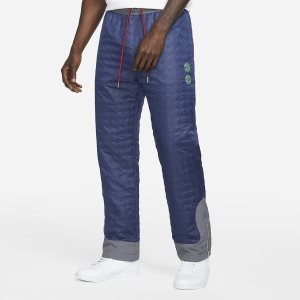 Men's Nike Air Jordan x CLOT Pants Navy / Grey / Red | MAOBSIC-05