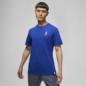 Men's Nike Air Jordan x Zion T Shirts Black | DSPOEUT-62