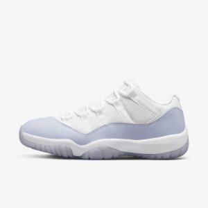 Women's Nike Air Jordan 11 Retro Low Lifestyle Shoes White / White / Purple | HZPGQCV-10