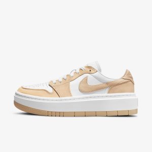 Women's Nike Air Jordan 1 Elevate Low Lifestyle Shoes White / White / White Black | JYNPGMA-30