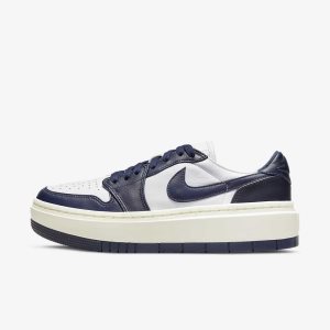 Women's Nike Air Jordan 1 Elevate Low Lifestyle Shoes White / Navy | KXYQUIA-38