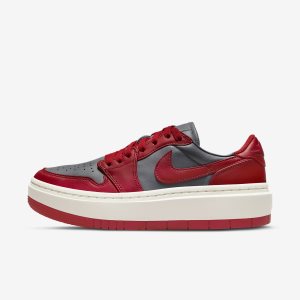 Women's Nike Air Jordan 1 Elevate Low Lifestyle Shoes Dark Grey / Red | ZQJGPVX-42