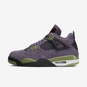 Women's Nike Air Jordan 4 Retro Lifestyle Shoes Purple / Black / Orange | XNABWPG-18
