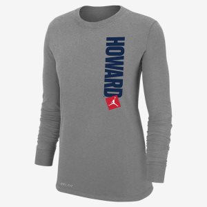 Women's Nike Air Jordan College (Howard) T Shirts Dark Grey | ONTJDPE-67