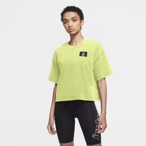 Women's Nike Air Jordan Essentials Short Sleeve Black | NRBLGWA-57