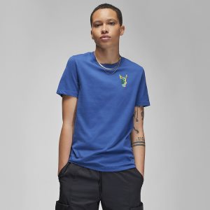 Women's Nike Air Jordan Flight T Shirts Black | EYPJAWN-47