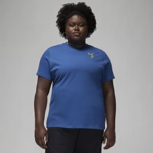 Women's Nike Air Jordan Flight T Shirts Blue | WDVXGEC-14
