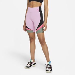 Women's Nike Air Jordan Heatwave Shorts Light Pink / Black / Green | DZWASFC-34