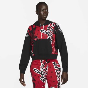 Women's Nike Air Jordan Hoodie Black / Red | URXNQOF-90