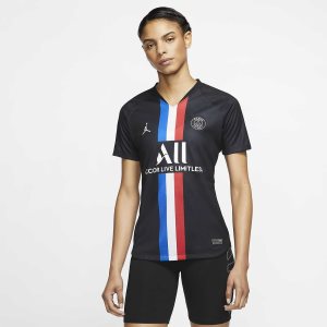Women's Nike Air Jordan x Paris Saint-Germain 2019/20 Stadium Fourth Jersey Black / White | IQRWAHF-81